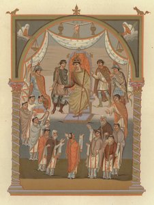 Count Vivien Presents the Bible to King Charles the Bald on His Visit to the Church in 846 by German School